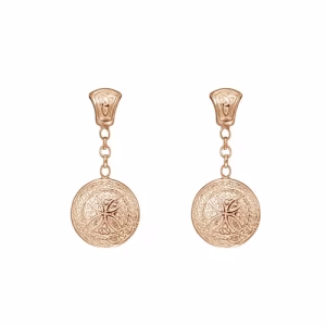 9ct Rose Gold Celtic Shield Drop Earrings