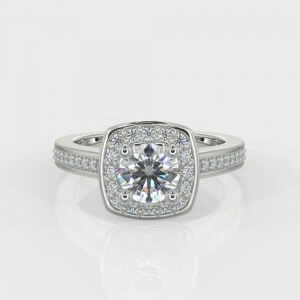 0.40ct  Round Brilliamt Halo Diamond Ring