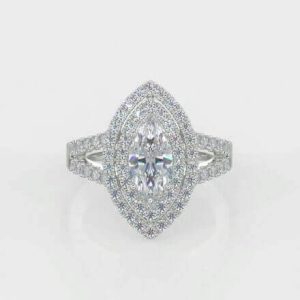 0.50ct & 2 x 0.30ct  Round Brilliant Cut Diamond Trilogy Ring