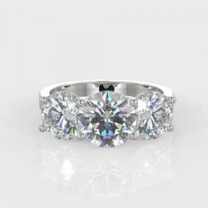 1 x 0.70ct Round Brilliant Cut 2 x 0.25ct Round Brilliant Cut  Diamond Ring
