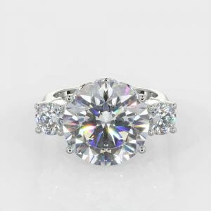 1 x 1.30ct Round Brilliant Cut &  2 x 0.25ct Round    Brilliant Cut  Diamond Ring