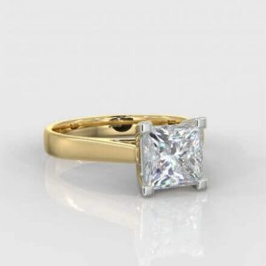 1 x 0.70ct Princess Cut  Solitaire  Diamond Ring