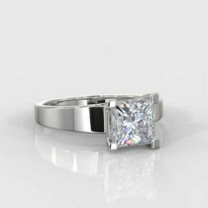 1 x 0.70ct Princess Brilliant  Cut Solitaire Diamond Ring