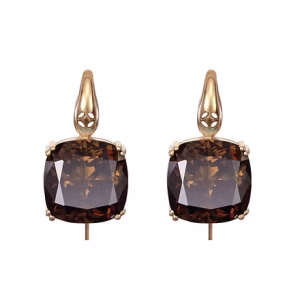 Manhattan Quartz C&D 9ct Gold Earrings