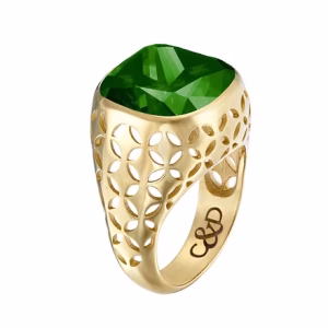 Mojito Quartz C&D Bezel Set 9ct Gold Ring