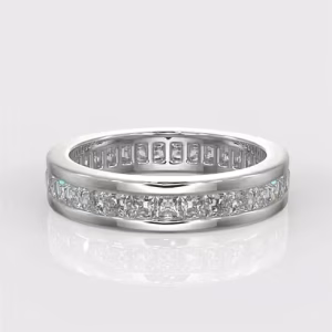 Princess Brilliant cut channel style setting  wedding ring