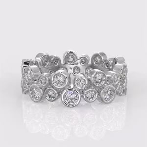 Round  Brilliant Cut Bezel Style Setting  Wedding Ring