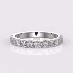 Round Brilliant Cut Diamond Pave Style Setting  Wedding Ring