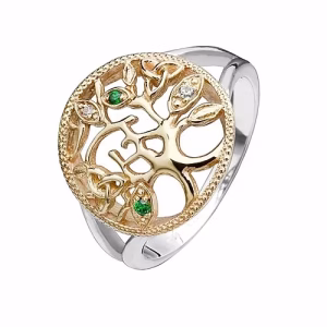 Tree of Life Emerald Ring