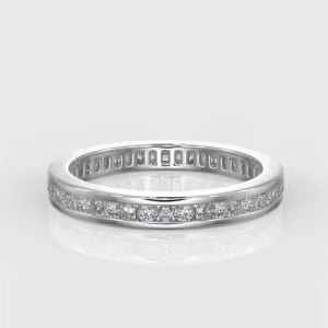 Round  Brilliant Cut Channel Style Setting  Wedding Ring